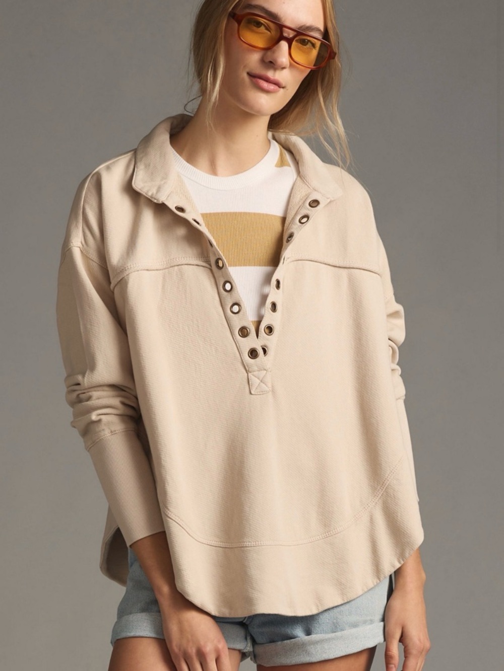 Pilcro Spliced Henley Top